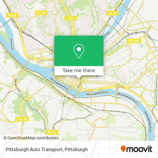 Pittsburgh Auto Transport map