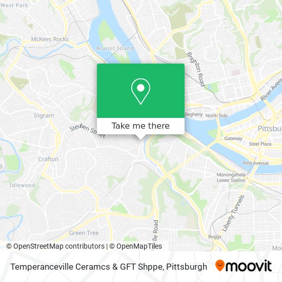 Mapa de Temperanceville Ceramcs & GFT Shppe
