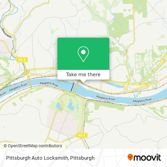 Mapa de Pittsburgh Auto Locksmith