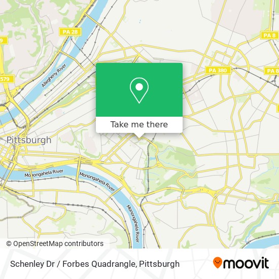 Schenley Dr / Forbes Quadrangle map