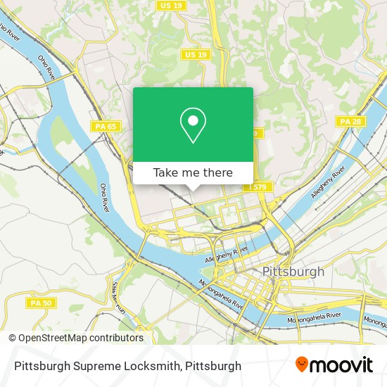 Pittsburgh Supreme Locksmith map