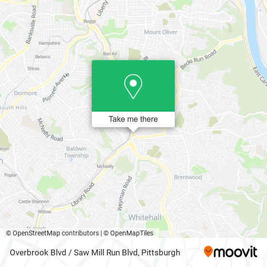 Mapa de Overbrook Blvd / Saw Mill Run Blvd