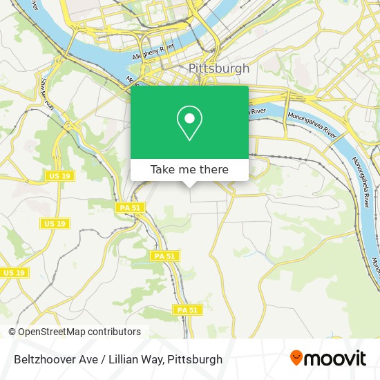 Beltzhoover Ave / Lillian Way map