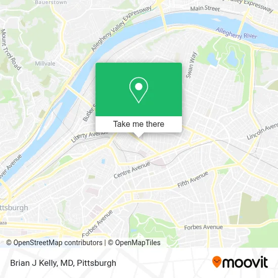 Brian J Kelly, MD map