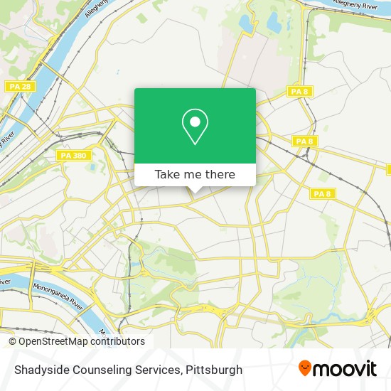 Mapa de Shadyside Counseling Services