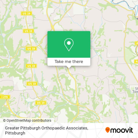 Greater Pittsburgh Orthopaedic Associates map