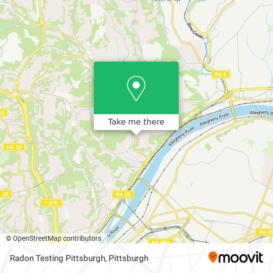 Mapa de Radon Testing Pittsburgh
