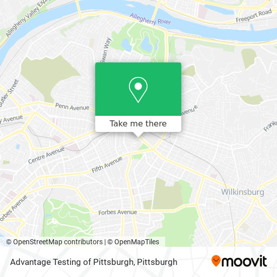 Mapa de Advantage Testing of Pittsburgh