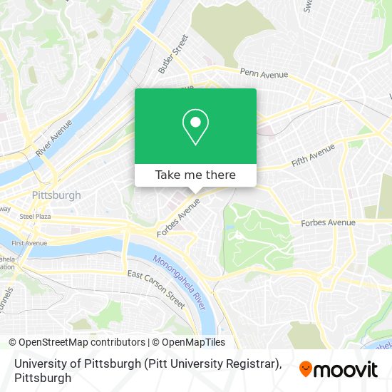 Mapa de University of Pittsburgh (Pitt University Registrar)
