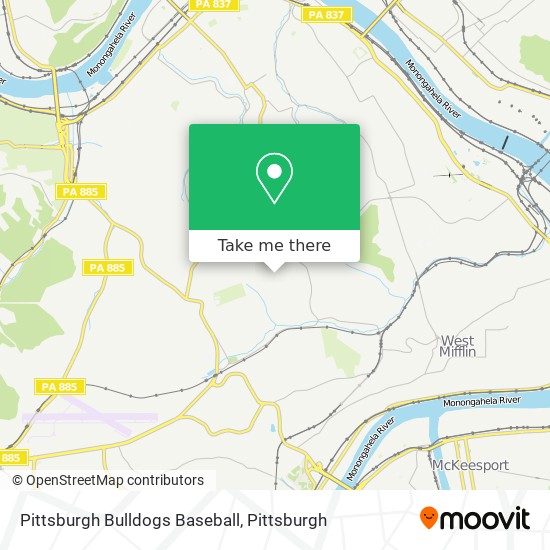 Pittsburgh Bulldogs Baseball map