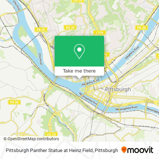 Mapa de Pittsburgh Panther Statue at Heinz Field