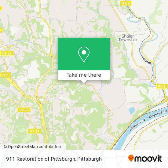 Mapa de 911 Restoration of Pittsburgh