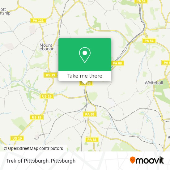 Trek of Pittsburgh map