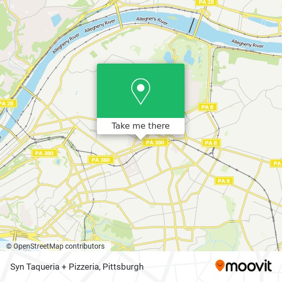 Mapa de Syn Taqueria + Pizzeria