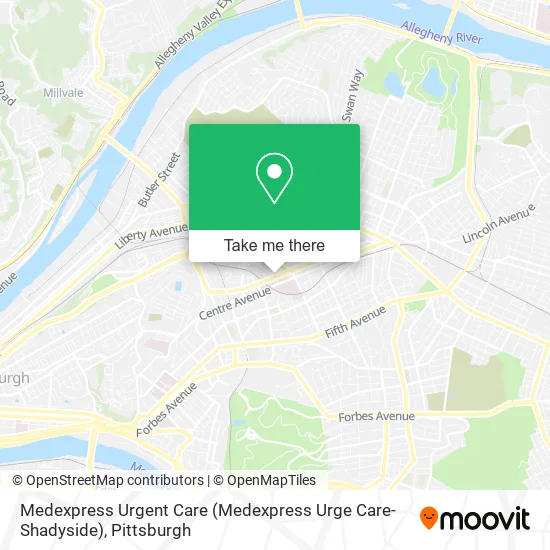 Mapa de Medexpress Urgent Care (Medexpress Urge Care-Shadyside)