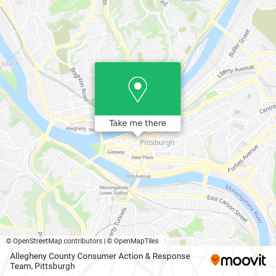 Mapa de Allegheny County Consumer Action & Response Team