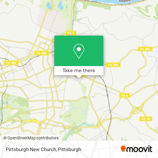 Pittsburgh New Church map