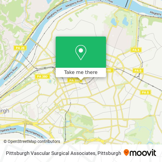 Mapa de Pittsburgh Vascular Surgical Associates