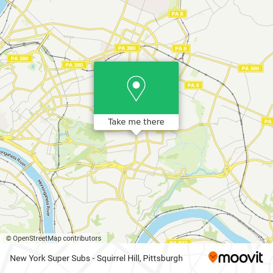 New York Super Subs - Squirrel Hill map