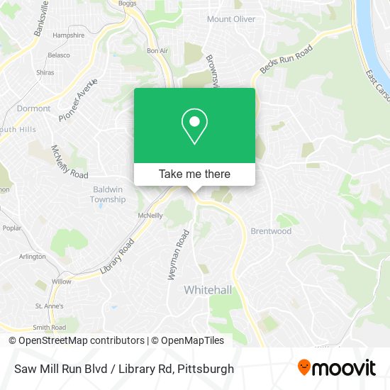 Saw Mill Run Blvd / Library Rd map