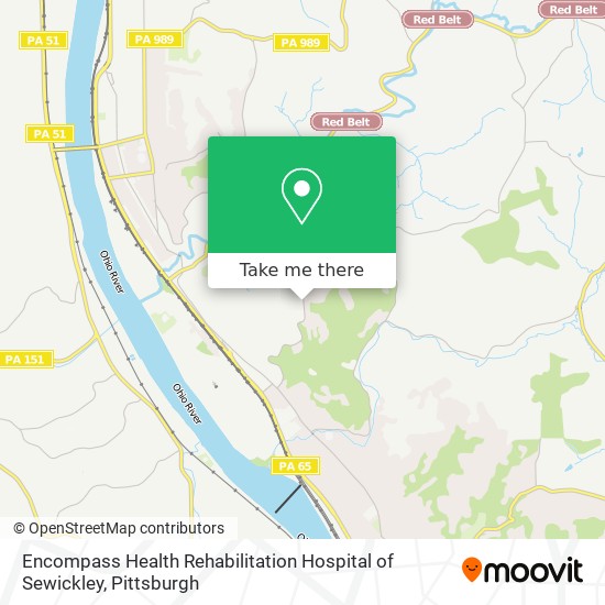 Mapa de Encompass Health Rehabilitation Hospital of Sewickley