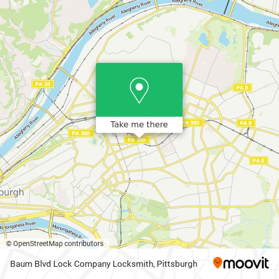 Baum Blvd Lock Company Locksmith map