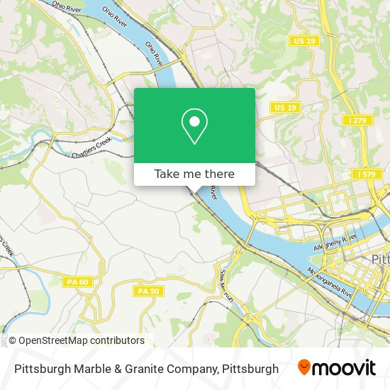 Mapa de Pittsburgh Marble & Granite Company