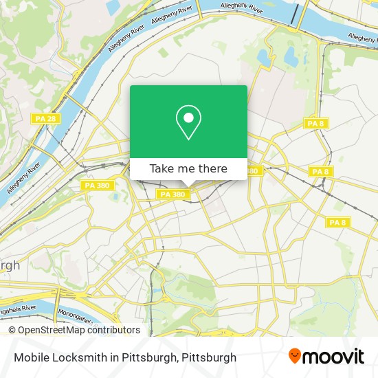 Mobile Locksmith in Pittsburgh map