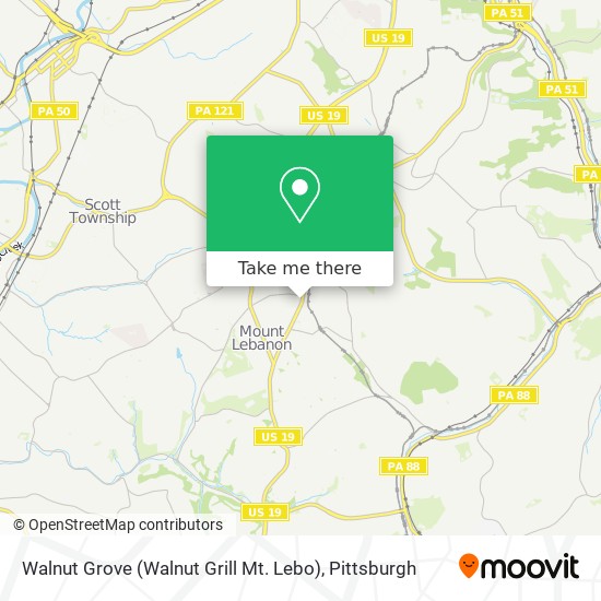 Walnut Grove (Walnut Grill Mt. Lebo) map