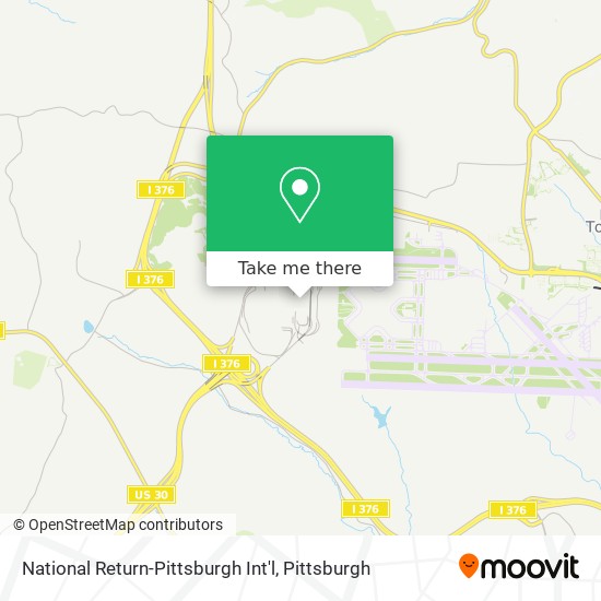 National Return-Pittsburgh Int'l map