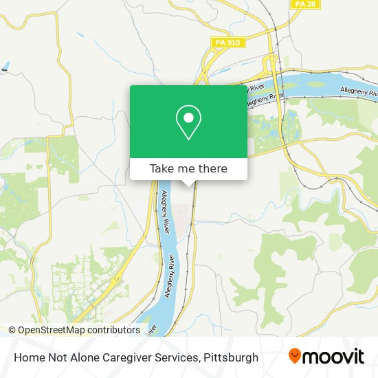 Home Not Alone Caregiver Services map