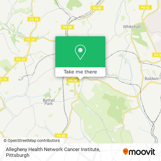 Mapa de Allegheny Health Network Cancer Institute