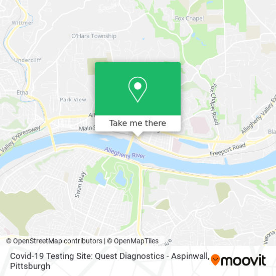 Mapa de Covid-19 Testing Site: Quest Diagnostics - Aspinwall