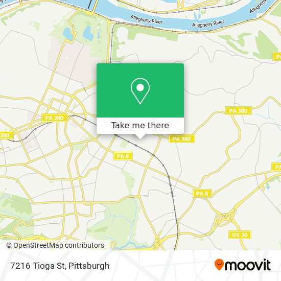 7216 Tioga St map