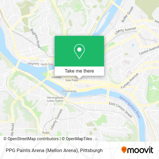 PPG Paints Arena (Mellon Arena) map