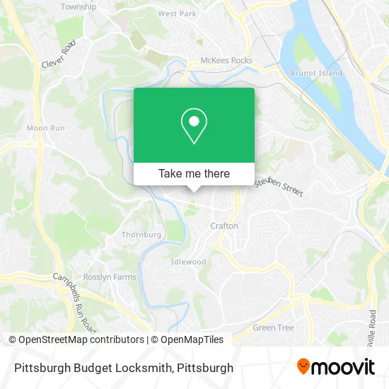 Pittsburgh Budget Locksmith map
