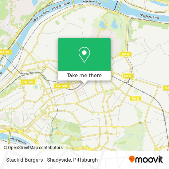 Mapa de Stack'd Burgers - Shadyside