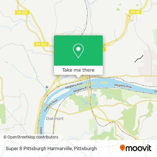 Super 8 Pittsburgh Harmarville map