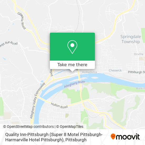 Quality Inn-Pittsburgh (Super 8 Motel Pittsburgh-Harmarville Hotel Pittsburgh) map