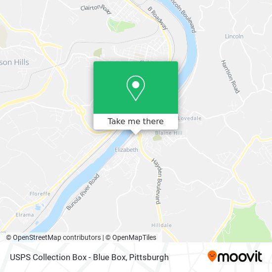 USPS Collection Box - Blue Box map