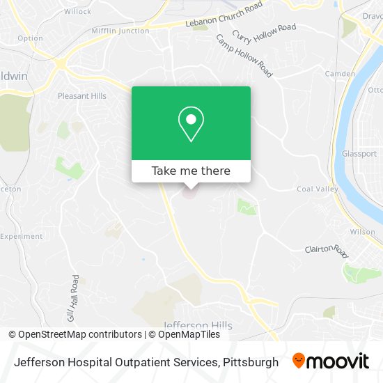 Jefferson Hospital Outpatient Services map