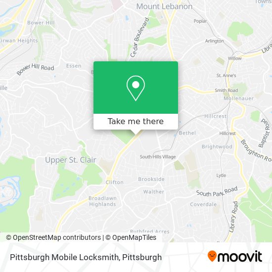 Pittsburgh Mobile Locksmith map