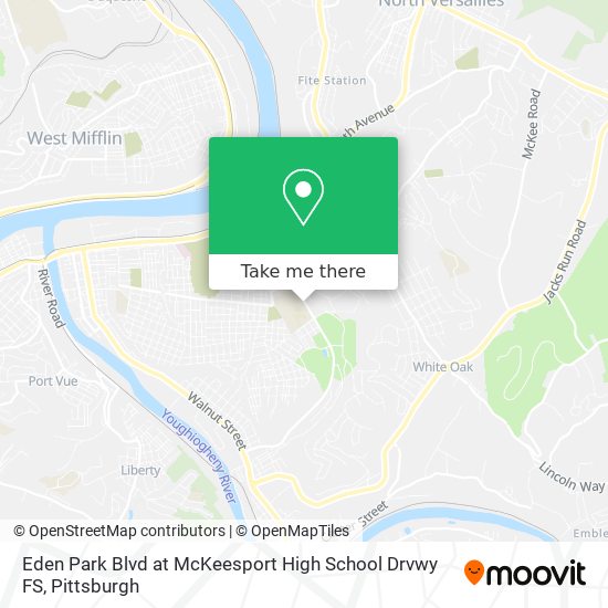Eden Park Blvd at McKeesport High School Drvwy FS map