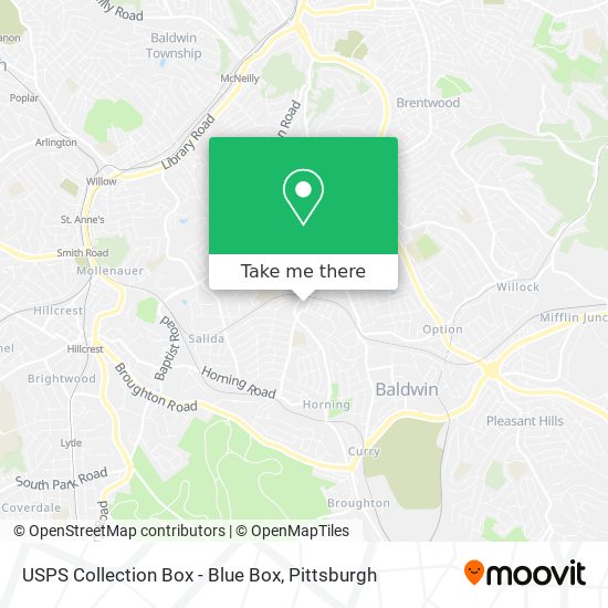 Mapa de USPS Collection Box - Blue Box