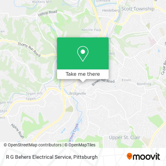 R G Behers Electrical Service map