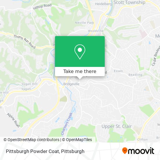 Pittsburgh Powder Coat map