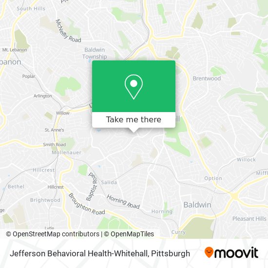 Mapa de Jefferson Behavioral Health-Whitehall