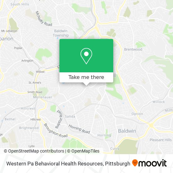 Mapa de Western Pa Behavioral Health Resources