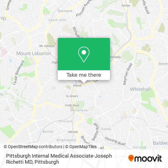 Mapa de Pittsburgh Internal Medical Associate-Joseph Richetti MD