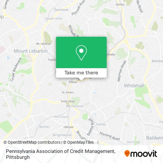 Pennsylvania Association of Credit Management map